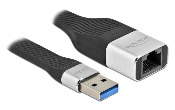 DELOCK αντάπτορας δικτύου 86937, USB, 1000Mbps Ethernet, 13cm, μαύρος 86937