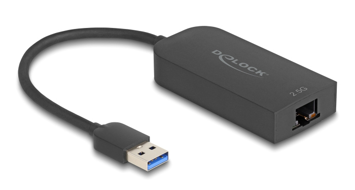DELOCK αντάπτορας δικτύου 66045, USB, 2.5Gbps Ethernet, μαύρος 66045