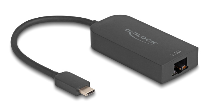 DELOCK αντάπτορας δικτύου 66046, USB-C, 2.5Gbps Ethernet, μαύρος 66046