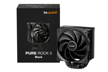 BEQUIET CPU AIR COOLER PURE ROCK 3 BLACK BK039, 190W TDP, INTEL SOCKET LGA 1851/1700/1200/1150/1151/1155, AMD AM4/AM5, 120MM PWM FAN, 3YW.