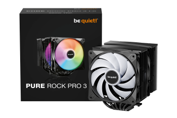 BEQUIET CPU AIR COOLER PURE ROCK PRO 3 LX BLACK BK043, 250W TDP, INTEL SOCKET LGA 1851/1700/1200/1150/1151/1155, AMD AM4/AM5, DUAL 120MM PWM ARGB FAN, 3YW.