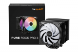 BEQUIET CPU AIR COOLER PURE ROCK PRO 3 LX BLACK BK043, 250W TDP, INTEL SOCKET LGA 1851/1700/1200/1150/1151/1155, AMD AM4/AM5, DUAL 120MM PWM ARGB FAN, 3YW.