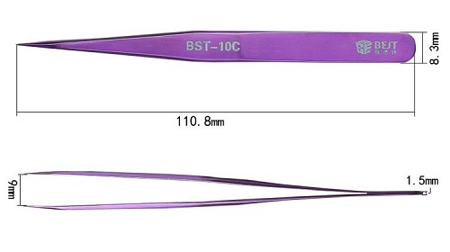 BEST Τσιμπίδα BST-10C, Stainless Steel, ESD, Ίσια BST-10C