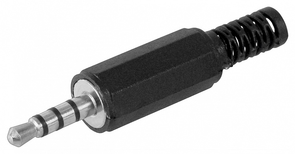 GOOBAY βύσμα 3.5mm 11578, 4 contacts, πλαστικό, μαύρο, 10τμχ 11578
