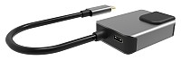 POWERTECH docking station PTH-053, 3 θυρών, USB-C, 65W PD, 4K, γκρι PTH-053