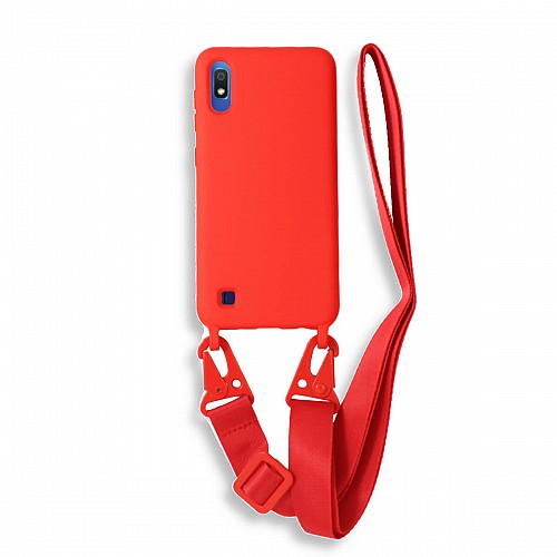 Bodycell Silicon Case με Λουρακι Samsung A10/M10 Red