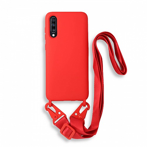 Bodycell Silicon Case με Λουρακι Samsung A70/A70s Red