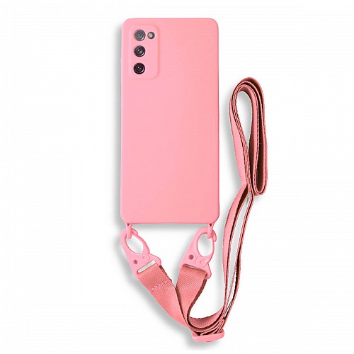 Bodycell Silicon Case με Λουρακι Samsung S20 FE Pink