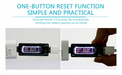 SUNSHINE USB tester φόρτισης SS-302A, V/A/Time/mAh SS-302A