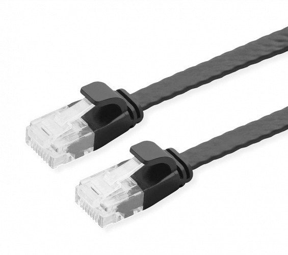 POWERTECH καλώδιο δικτύου CAB-N346, flat, Cat 6a U/UTP, 50cm, μαύρο CAB-N346
