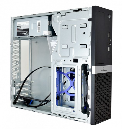 POWERTECH PC Case PT-1099 με 250W PSU, Micro-ATX, 356x102x338mm, μαύρο PT-1099