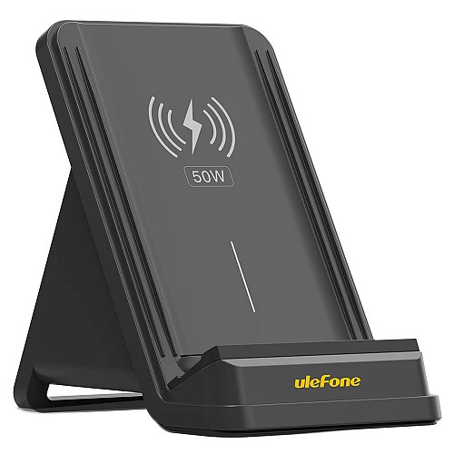 ULEFONE ασύρματος φορτιστής & βάση smartphone WCS01, 50W, μαύρος WCS01