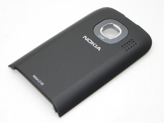 Nokia C2-03 - Battery Cover Black Chrome