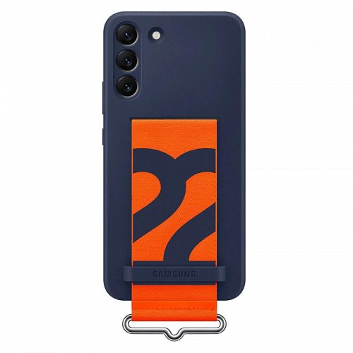 Θήκη Σιλικόνης με Strap Samsung EF-GS906TNEG S906B Galaxy S22 Plus 5G Σκούρο Μπλε