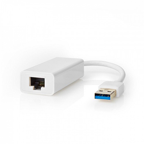 Αντάπτορας δικτύου USB 3.0, USB A αρσ. - RJ45 θηλ., με ενσωματωμένο καλώδιο 0,20m NEDIS CCGP61950WT02
