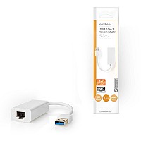 Αντάπτορας δικτύου USB 3.0, USB A αρσ. - RJ45 θηλ., με ενσωματωμένο καλώδιο 0,20m NEDIS CCGP61950WT02